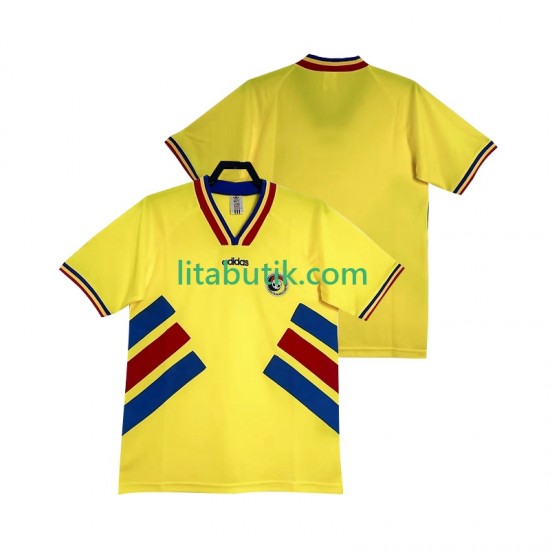Rumänien 1994 Retro Män Hemma Fotbollströja Kortärmad