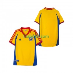 Rumänien 2000 Retro Män Hemma Fotbollströja Kortärmad Rumänien 2000 Retro Män Hemma Fotbollströja Kortärmad