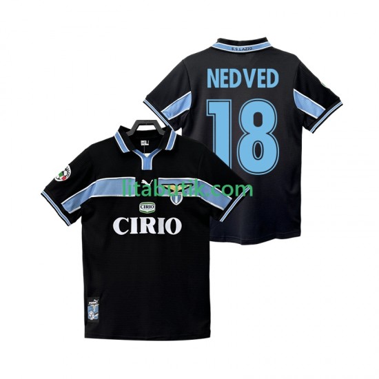 SS Lazio NEDVED 18 Retro Män Borta Fotbollströja 1998 1999 Kortärmad