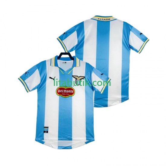 SS Lazio 2000 Retro Män Hemma Fotbollströja 1999 Kortärmad