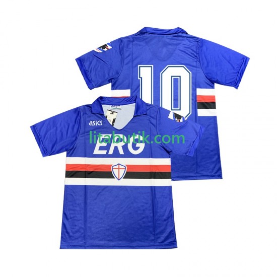 Sampdoria 10 1990 1991 Retro Män Hemma Fotbollströja Kortärmad