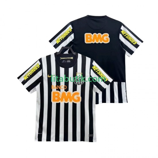 Santos 2013 Retro Män Borta Fotbollströja Kortärmad