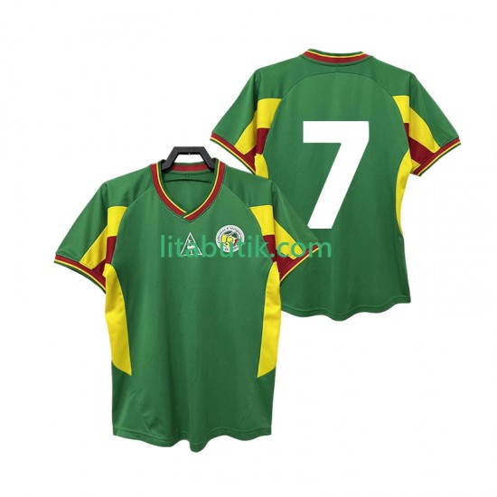 Senegal 7 Retro Män Borta Fotbollströja 2002 Kortärmad
