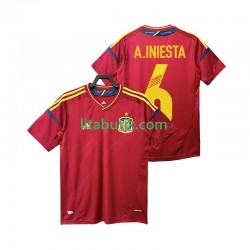 Spanien Andres Iniesta 6 2012 Retro Män Hemma Fotbollströja Kortärmad Spanien Andres Iniesta 6 2012 Retro Män Hemma Fotbollströja Kortärmad