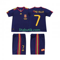 Spanien DAVID VILLA 7 Retro Barn Borta Fotbollströja 2010 Kortärmad Spanien DAVID VILLA 7 Retro Barn Borta Fotbollströja 2010 Kortärmad
