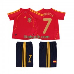 Spanien DAVID VILLA 7 Retro Barn Hemma Fotbollströja 2008 Kortärmad Spanien DAVID VILLA 7 Retro Barn Hemma Fotbollströja 2008 Kortärmad