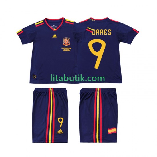 Spanien TORRES 9 Retro Barn Borta Fotbollströja 2010 Kortärmad