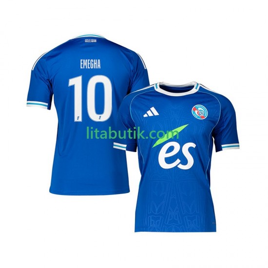 Strasbourg Emanuel Emegha 10 Män Hemma Fotbollströja 2025-2026 Kortärmad