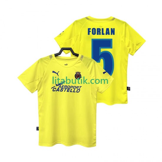 Villarreal CF FORLAN 5 2005 Retro Män Hemma Fotbollströja 2006 Kortärmad