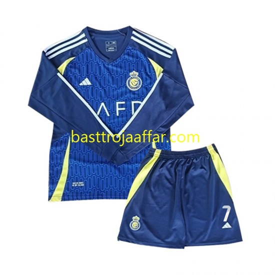 Al Nassr Cristiano Ronaldo 7 Barn Borta Fotbollströja 2024-2025 Långärmad