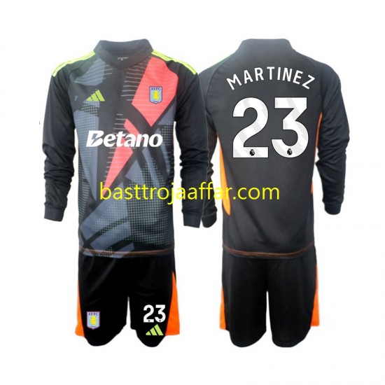 Aston Villa Emiliano Martinez 23 Målvakt Barn Borta Fotbollströja 2024-2025 Långärmad