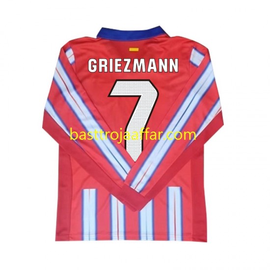 Atlético Madrid Antoine Griezmann 7 Män Hemma Fotbollströja 2024-2025 Långärmad
