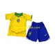 Brasilien Retro Barn Hemma Fotbollströja 2004 Kortärmad