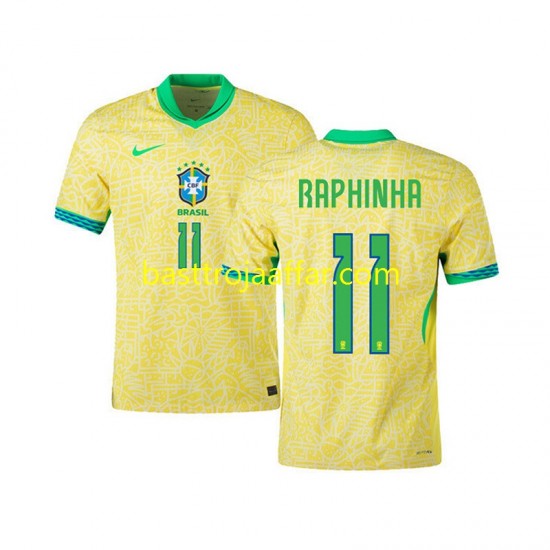 Brasilien RAPHINHA 11 Män Hemma Fotbollströja 2024 Kortärmad