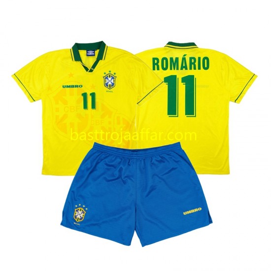 Brasilien Romario 11 1994 Retro Barn Hemma Fotbollströja Kortärmad