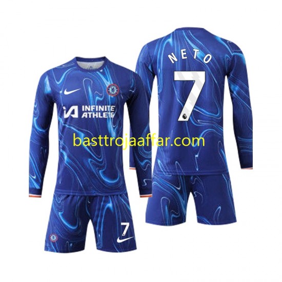 Chelsea Neto 7 Barn Hemma Fotbollströja 2024-2025 Långärmad