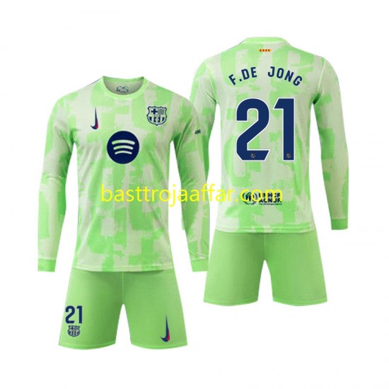 FC Barcelona F DE JONG 21 Barn Tredje Fotbollströja 2024-2025 Långärmad