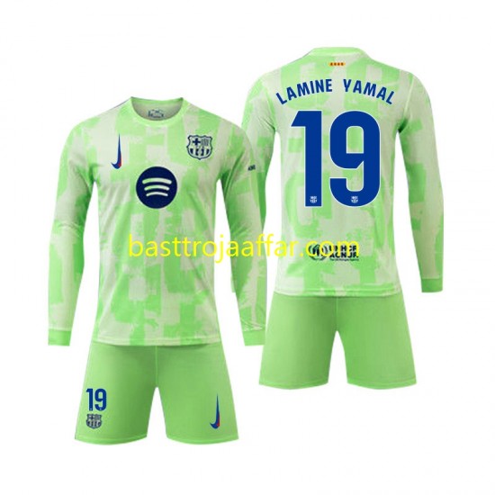 FC Barcelona Lamine Yamal 19 Barn Tredje Fotbollströja 2024-2025 Långärmad