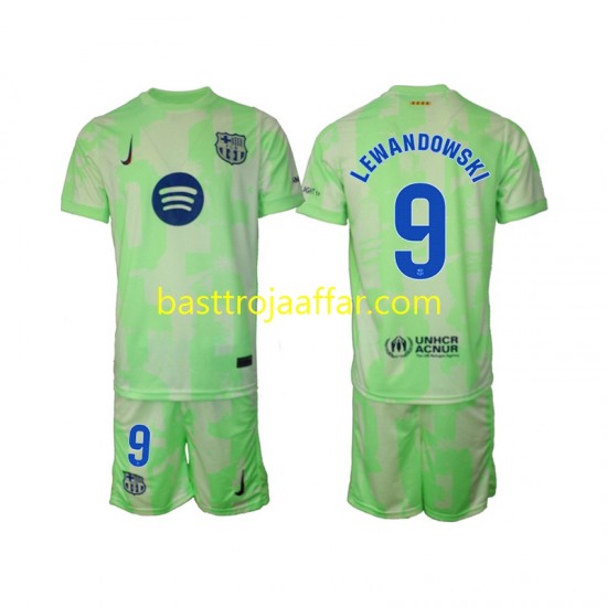 FC Barcelona Robert Lewandowski 9 Barn Tredje Fotbollströja 2024-2025 Kortärmad
