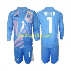 Tyskland Manuel Neuer 1 Målvakt Barn Fjärde Fotbollströja 2024-2025 Långärmad Tyskland Manuel Neuer 1 Målvakt Barn Fjärde Fotbollströja 2024-2025 Långärmad