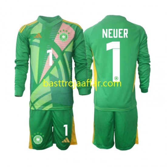 Tyskland Manuel Neuer 1 Målvakt Barn Tredje Fotbollströja 2024-2025 Långärmad