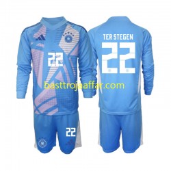 Tyskland Ter Stegen 22 Målvakt Barn Fjärde Fotbollströja 2024-2025 Långärmad