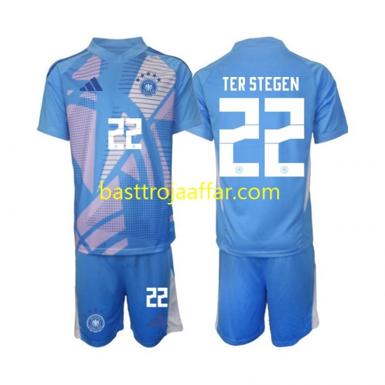 Tyskland Ter Stegen 22 Målvakt Barn Fjärde Fotbollströja 2024-2025 Kortärmad