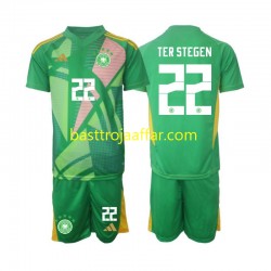 Tyskland Ter Stegen 22 Målvakt Barn Tredje Fotbollströja 2024-2025 Kortärmad
