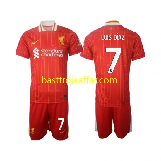 Liverpool Luis Diaz 7 Barn Hemma Fotbollströja 2024-2025 Kortärmad