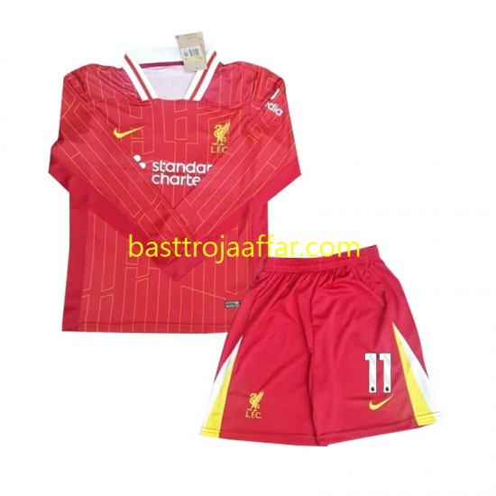 Liverpool M Salah 11 Barn Hemma Fotbollströja 2024-2025 Långärmad