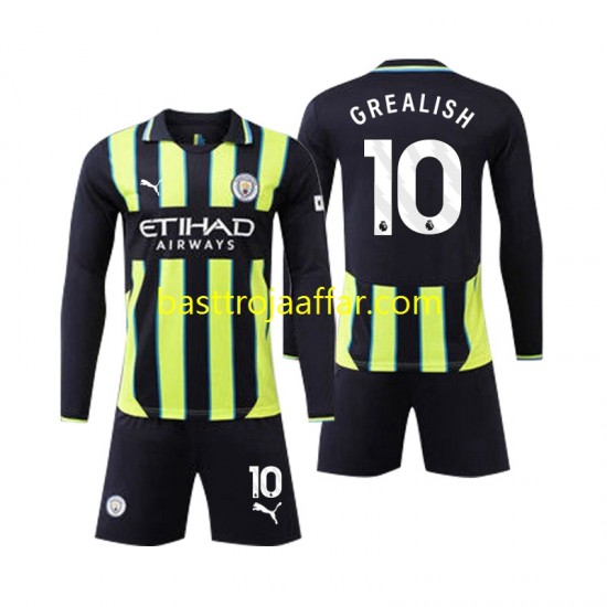 Manchester City Jack Grealish 10 Barn Borta Fotbollströja 2024-2025 Långärmad