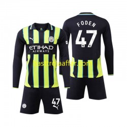 Manchester City Phil Foden 47 Barn Borta Fotbollströja 2024-2025 Långärmad