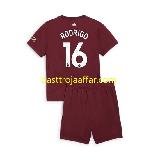 Manchester City RODRIGO 16 Barn Tredje Fotbollströja 2024-2025 Kortärmad