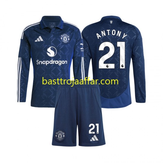 Manchester United Antony 21 Barn Hemma Fotbollströja 2024-2025 Långärmad