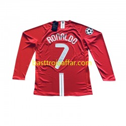 Manchester United Cristiano Ronaldo 7 Champion League 2007 Retro Män Hemma Fotbollströja Långärmad
