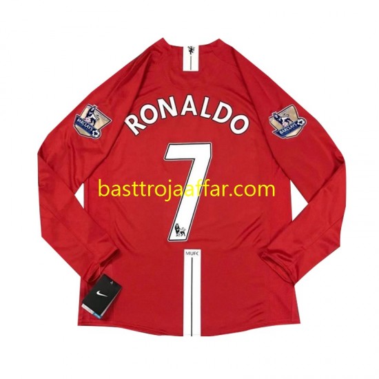 Manchester United Cristiano Ronaldo 7 2007 Retro Män Hemma Fotbollströja Långärmad