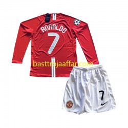 Manchester United Cristiano Ronaldo 7 Champion League 2007 Retro Barn Hemma Fotbollströja Långärmad