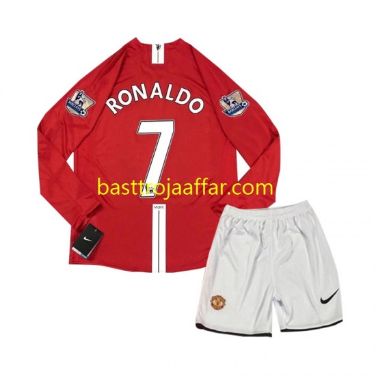 Manchester United Cristiano Ronaldo 7 2007 Retro Barn Hemma Fotbollströja Långärmad