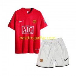 Manchester United 2007 Retro Barn Hemma Fotbollströja Kortärmad