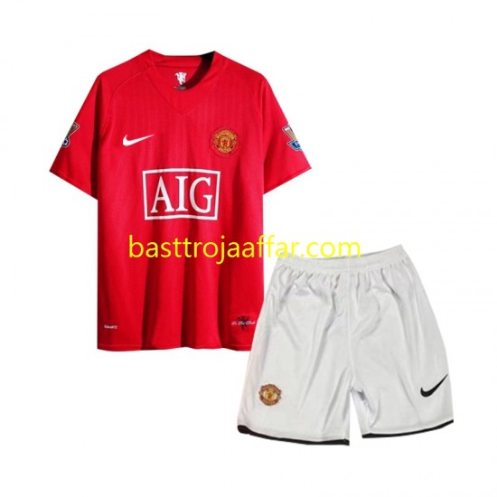 Manchester United 2007 Retro Barn Hemma Fotbollströja Kortärmad