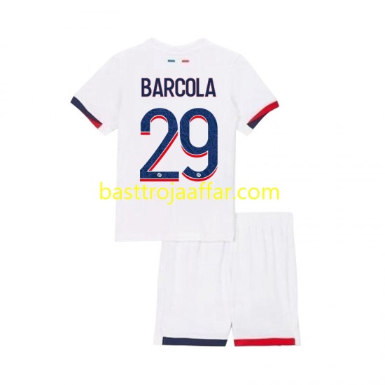 Paris Saint-Germain Bradley Barcola 29 Barn Borta Fotbollströja 2024-2025 Kortärmad