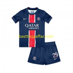 Paris Saint-Germain Bradley Barcola 29 Barn Hemma Fotbollströja 2024-2025 Kortärmad