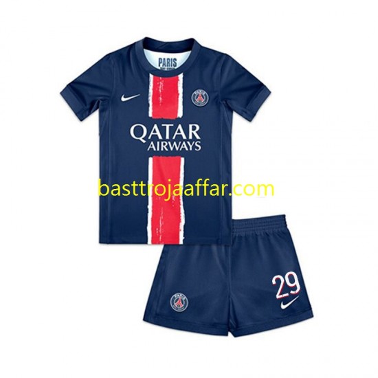 Paris Saint-Germain Bradley Barcola 29 Barn Hemma Fotbollströja 2024-2025 Kortärmad