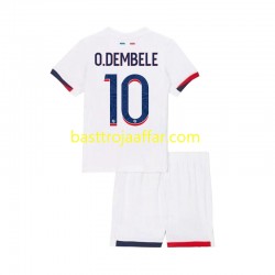 Paris Saint-Germain Ousmane Dembele 10 Barn Borta Fotbollströja 2024-2025 Kortärmad