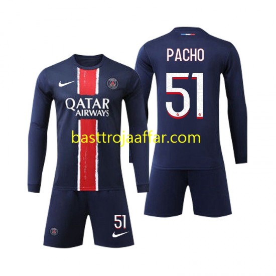 Paris Saint-Germain Pacho 51 Barn Hemma Fotbollströja 2024-2025 Långärmad