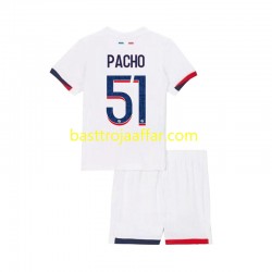 Paris Saint-Germain Willian Pacho 51 Barn Borta Fotbollströja 2024-2025 Kortärmad