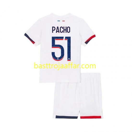 Paris Saint-Germain Willian Pacho 51 Barn Borta Fotbollströja 2024-2025 Kortärmad