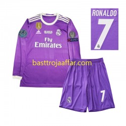 Real Madrid Cristiano Ronaldo 7 2016 Retro Barn Borta Fotbollströja Långärmad