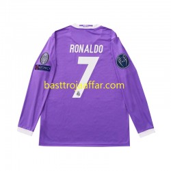 Real Madrid Cristiano Ronaldo 7 2016 Retro Barn Borta Fotbollströja Långärmad
