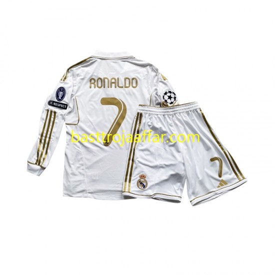 Real Madrid Cristiano Ronaldo 7 Barn Hemma Fotbollströja 2011 Långärmad